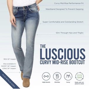 🌸Womens Wallflower Luscious Curvy Bootcut, Petite, Plus, Junior 16 Short🌺